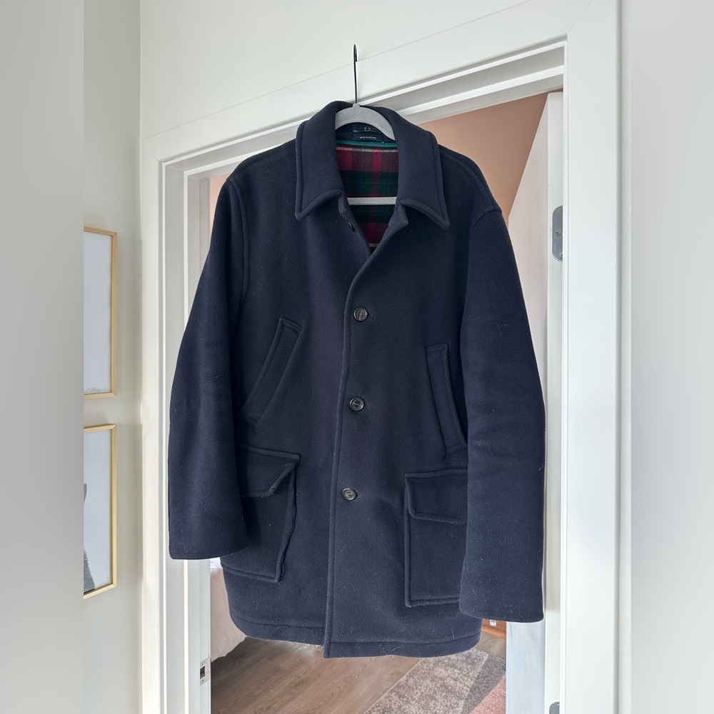 Fred Perry Gloverall Made-in-England Navy wool coat - Rare